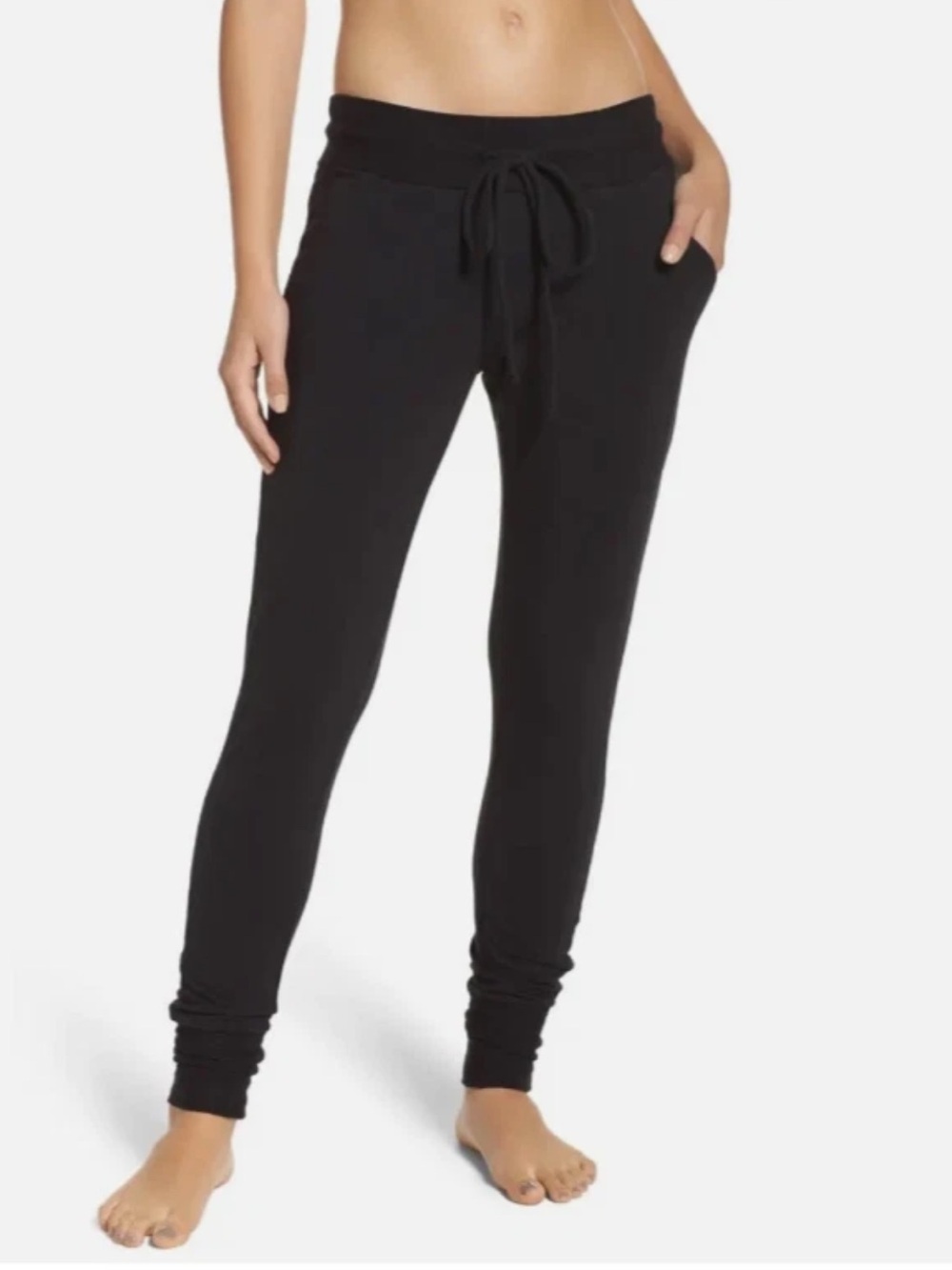 Free People Movement Sz L Sunny Skinny Athletic Travel Sweatpants Black
